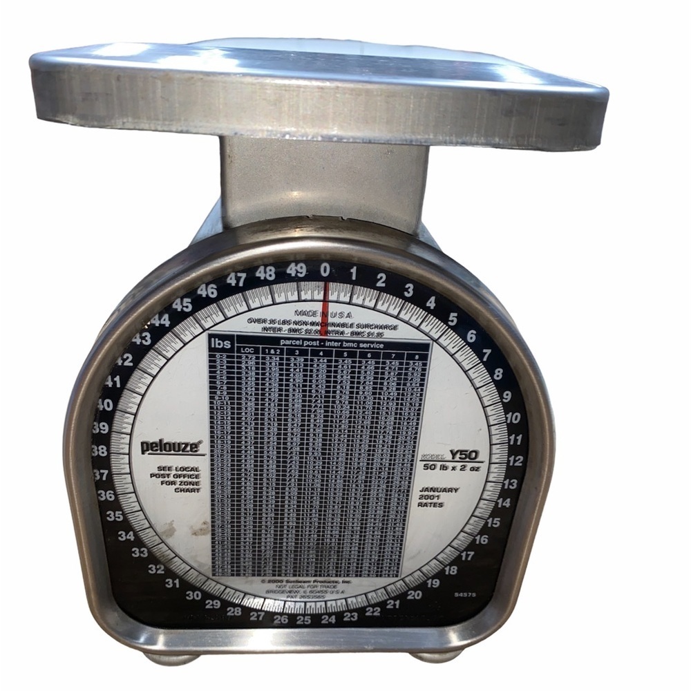 Pelouze mechanical 50 lb stainless steel scale